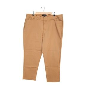 ELOQUII Women's Tan Straight Leg Ankle Pants Size 18R